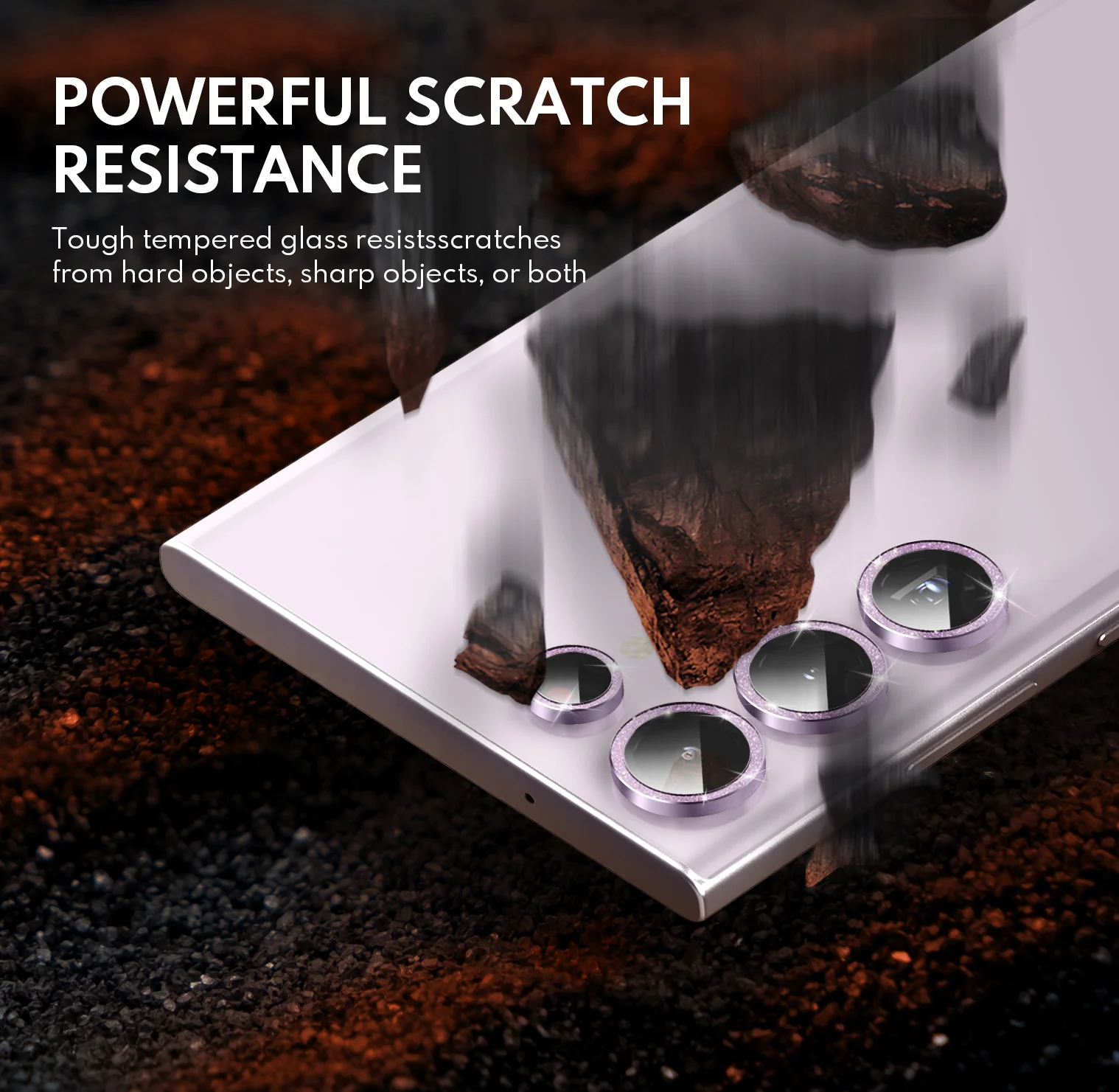 Tempered Glass Camera Lens Protector for Galaxy S23 Ultra-Glimmer Purple - Image 4
