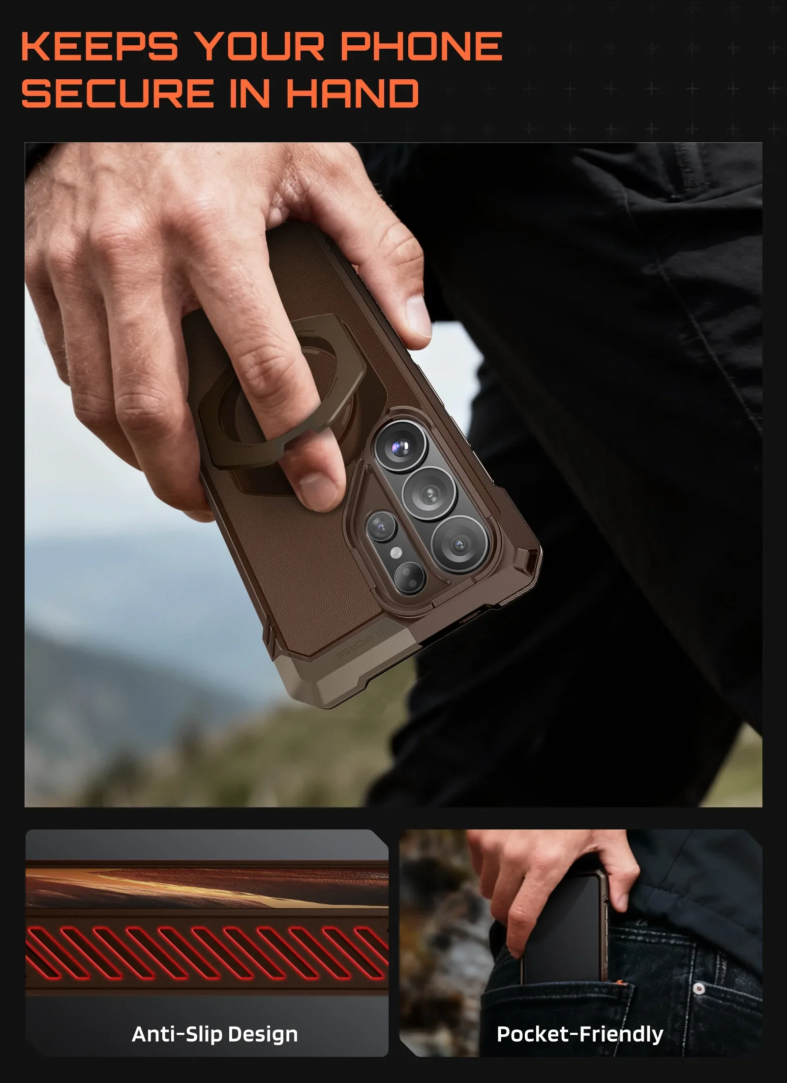 UB GRIP Series Galaxy S26 Ultra MagSafe Phone Case with Kickstand - Image 40