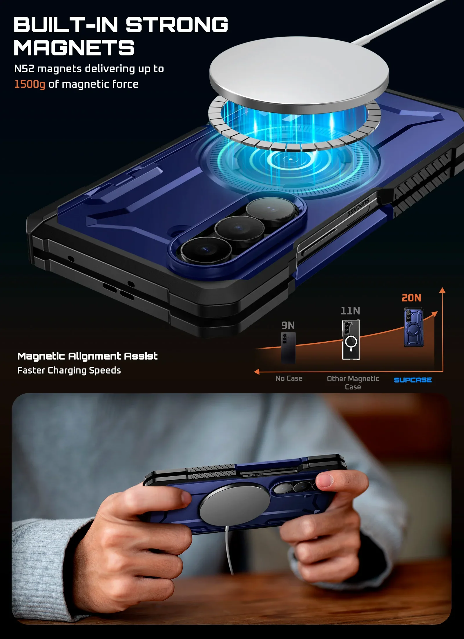 UB GRIP Series Galaxy Z Fold7 MagSafe Case - Azure - Image 7