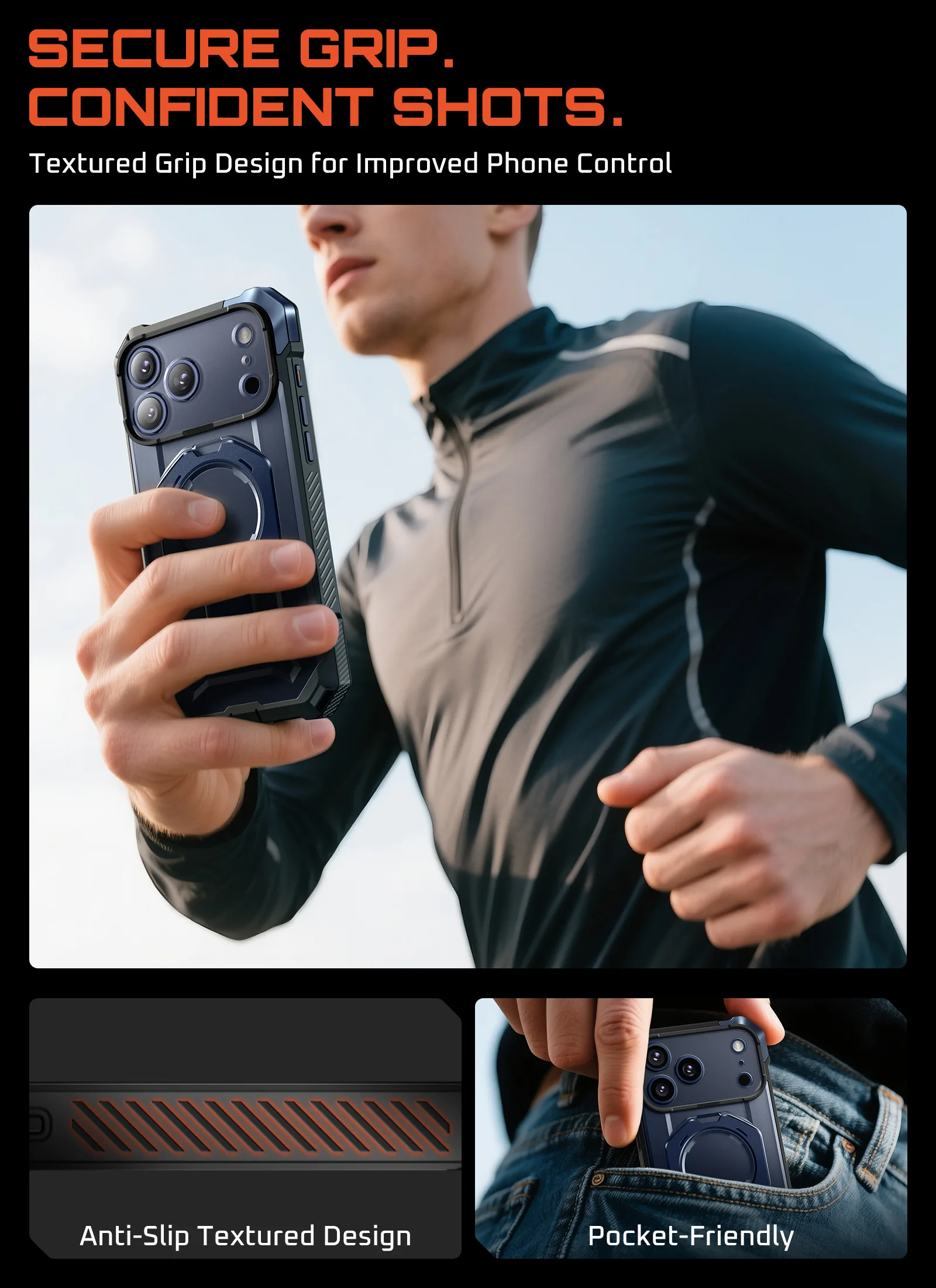 UB GRIP Series iPhone 17 Pro MagSafe Camera Control Button Phone Case - Azure - Image 13
