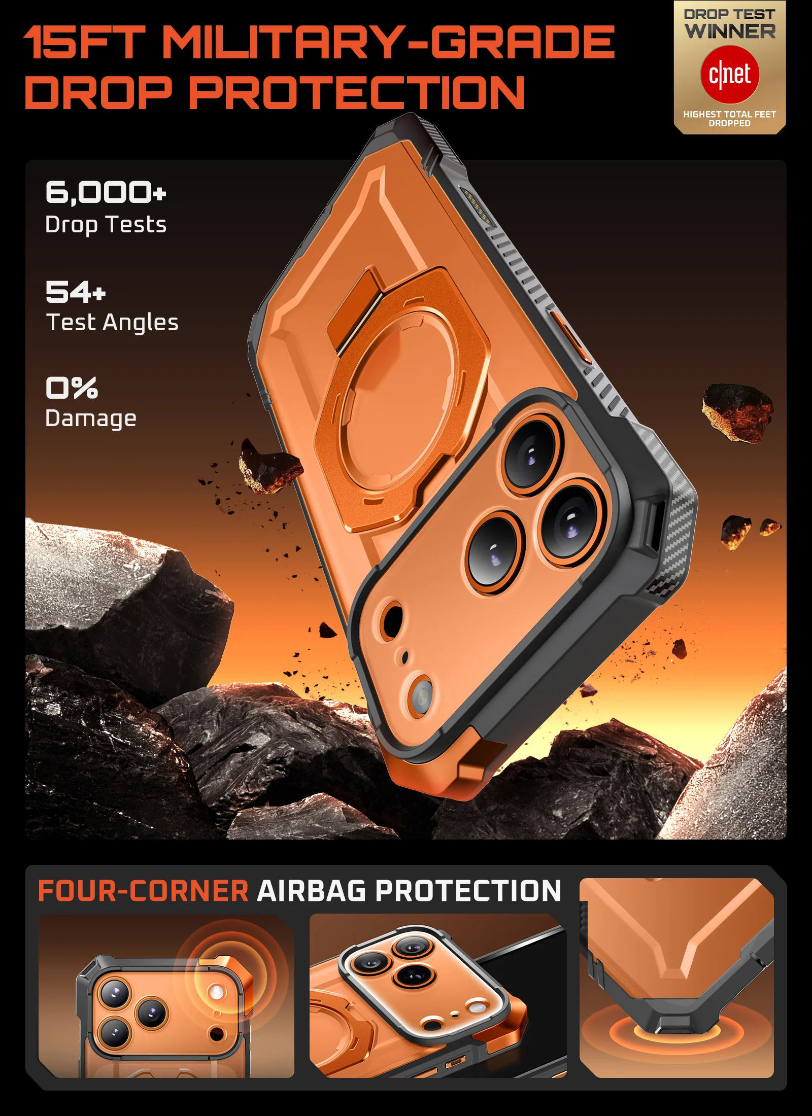 UB GRIP Series iPhone 17 Pro Max MagSafe Camera Control Button Phone Case - Coral - Image 8