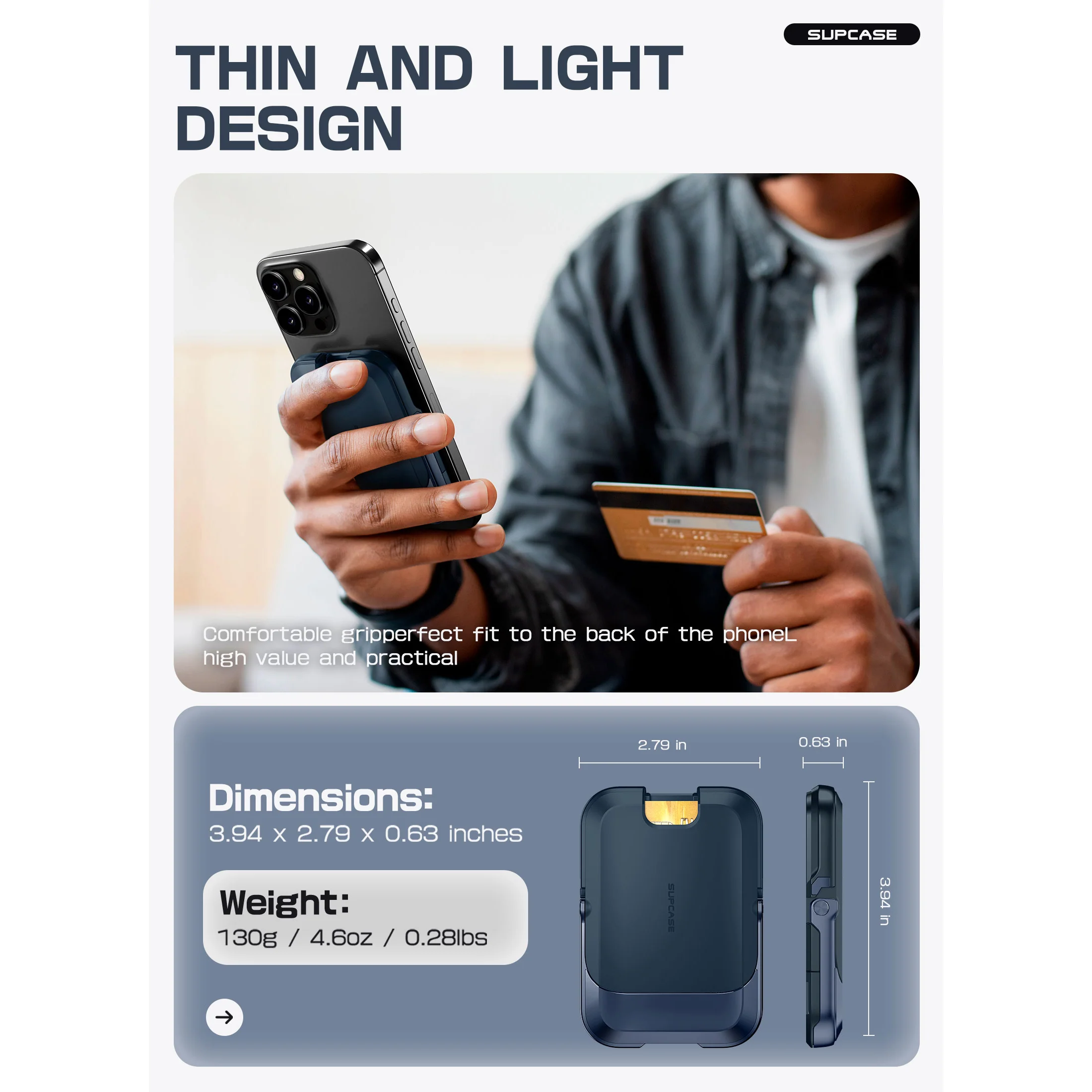 UB Mag Vault Magnetic Wallet with Stand - Blue - Image 10