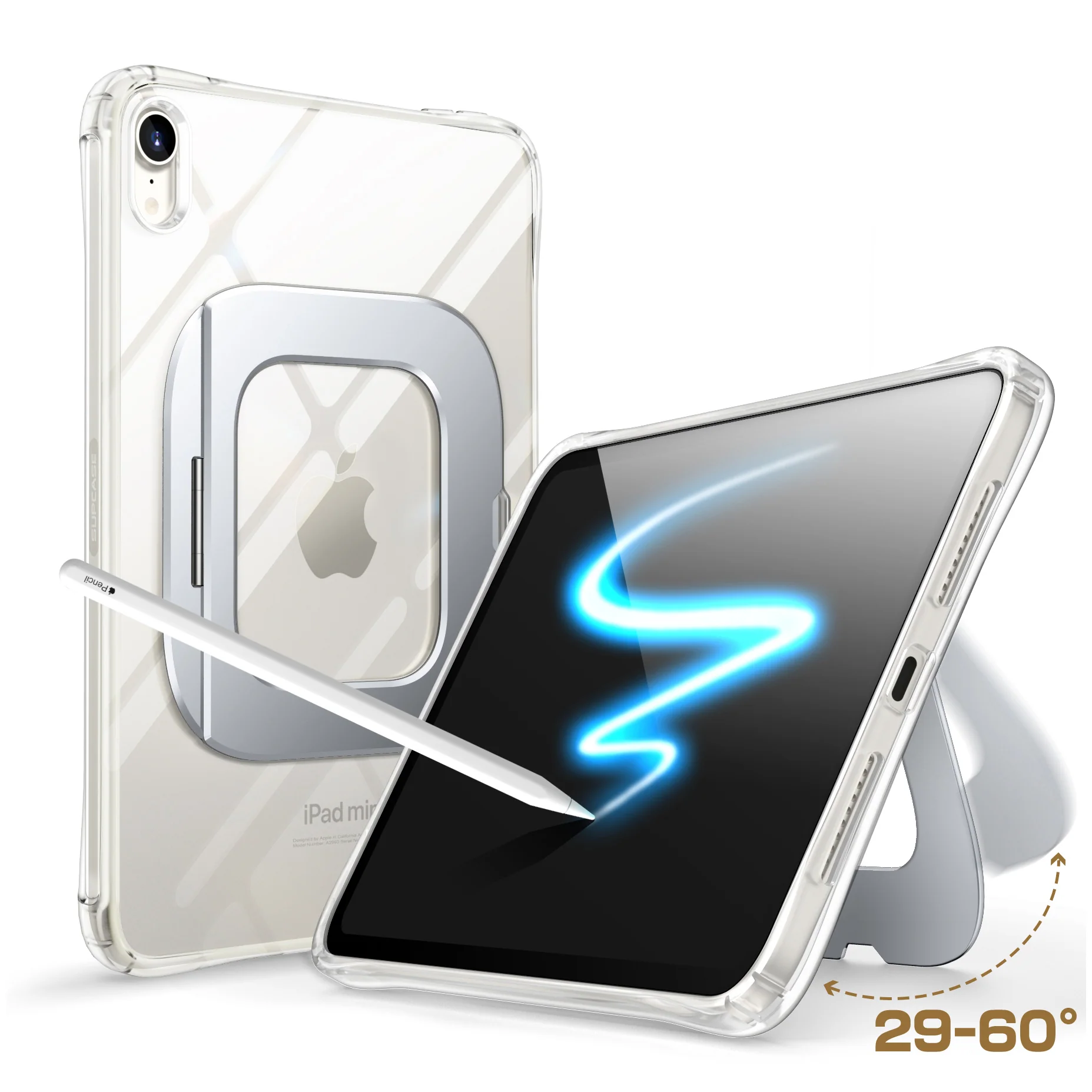 UB Prism Slim Clear iPad Case for iPad Mini 6/7 (8.3") (open box)- Clear - Image 2