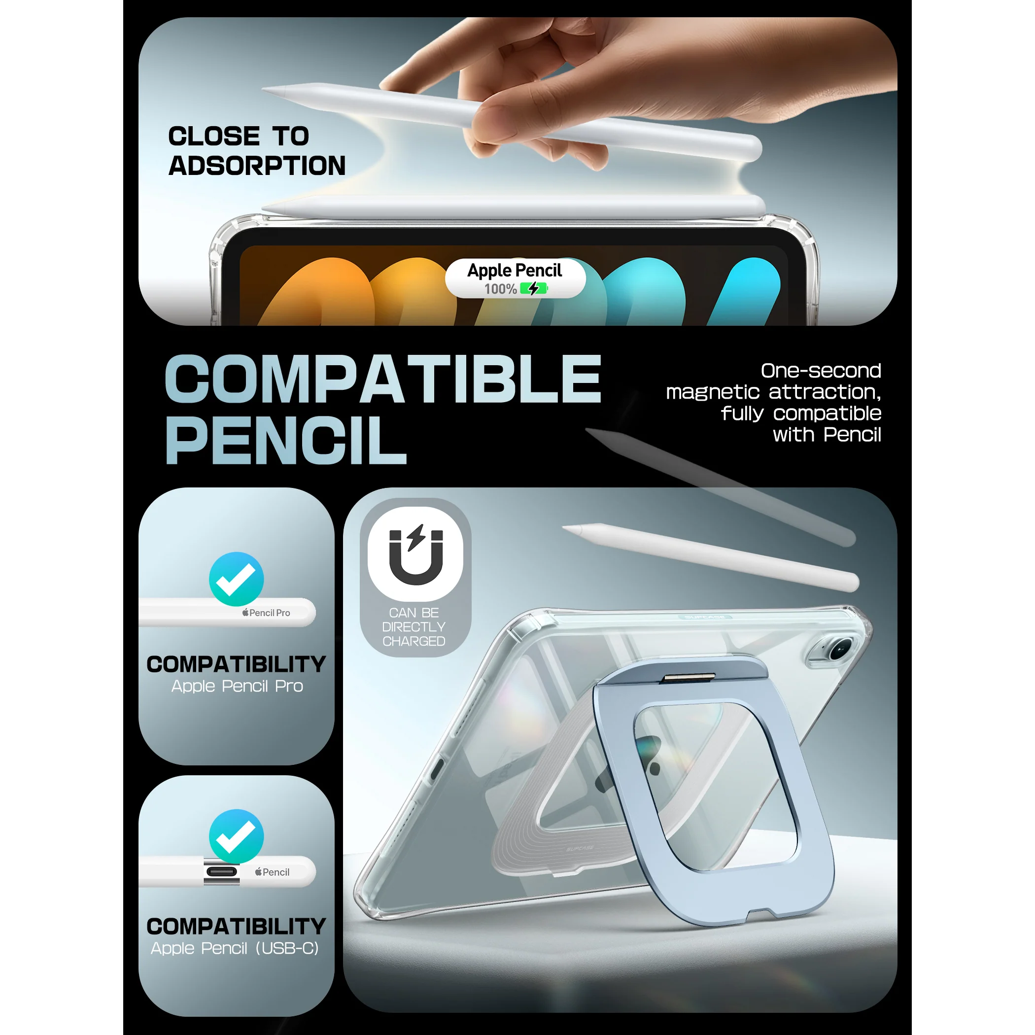 UB Prism Slim Clear iPad Case for iPad Mini 6/7 (8.3") - Blue - Image 7