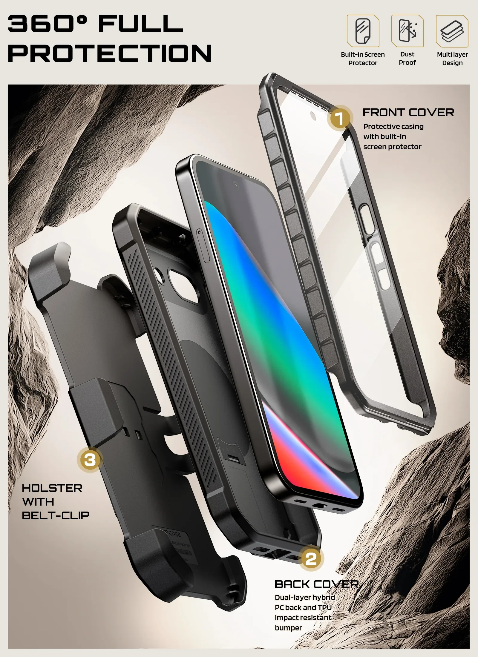 UB Pro Mag Series Google Pixel 10A Protective Case with Stand - Image 6