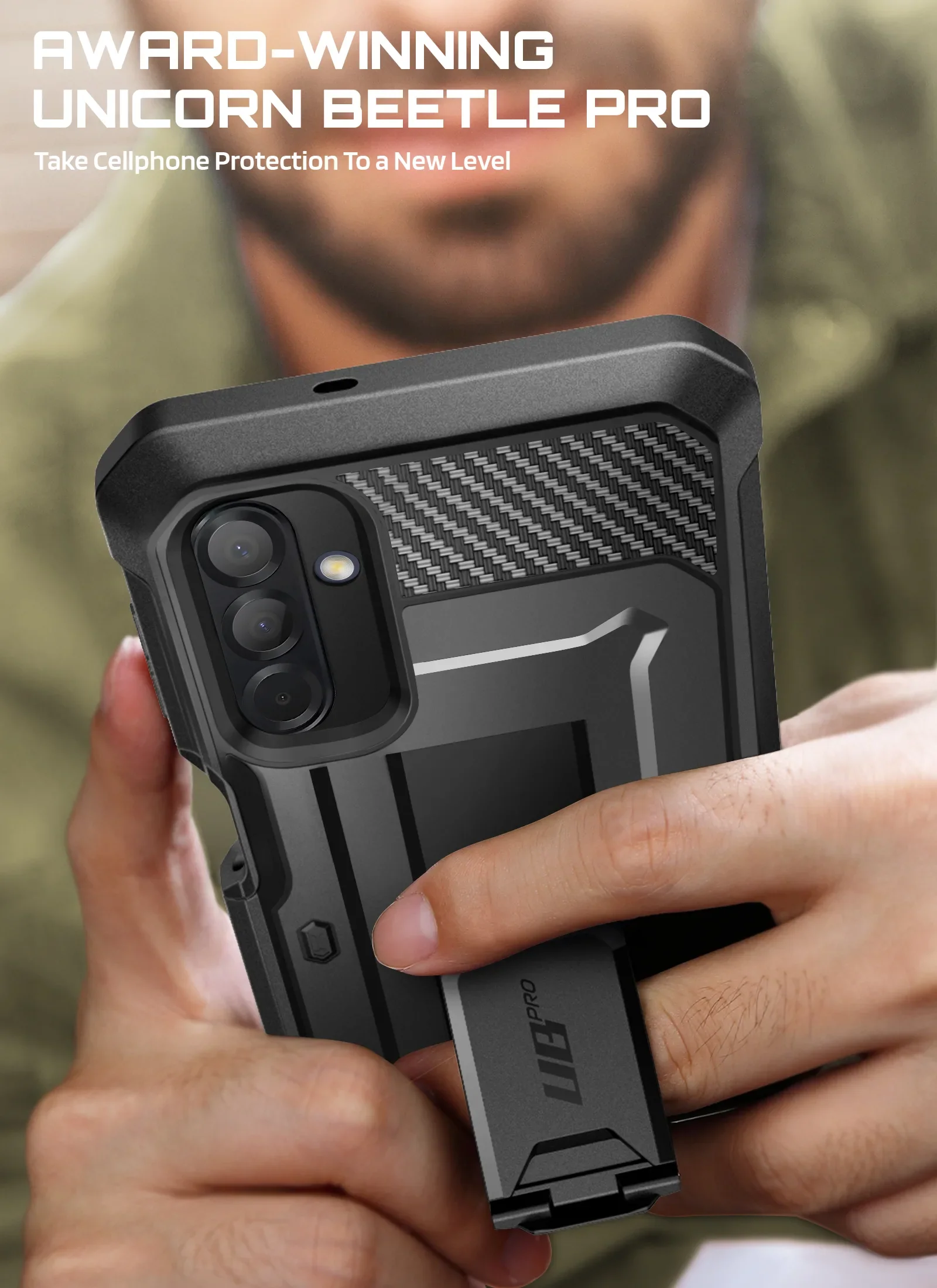 UB Pro Series Galaxy A17 5G Rugged Holster Case - Black - Image 9