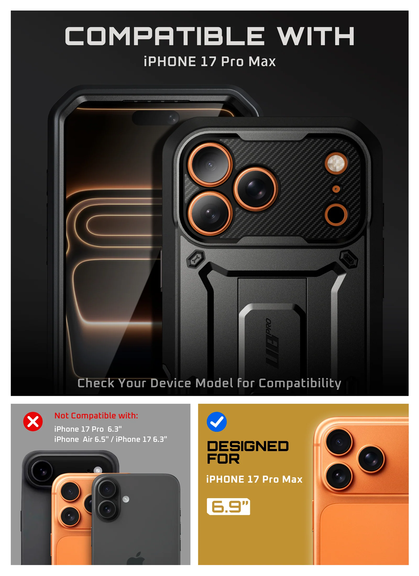 UB PRO Series iPhone 17 Pro Max Camera Control Button Phone Case - Black - Image 6